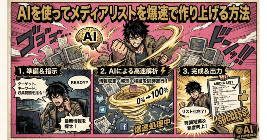 AIを使ってメディアリストを爆速で作り上げる方法