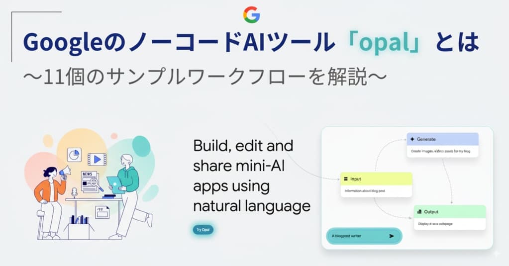 Google Opalの使い方|ノーコードAIで作る11のワークフロー