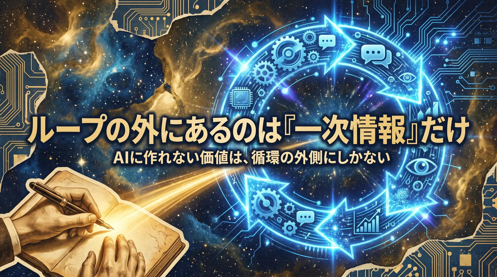 AI同士が参照し合う循環(ループ)の外側にある一次情報。現場で書き留める手が、AIには作れない価値の源泉になる